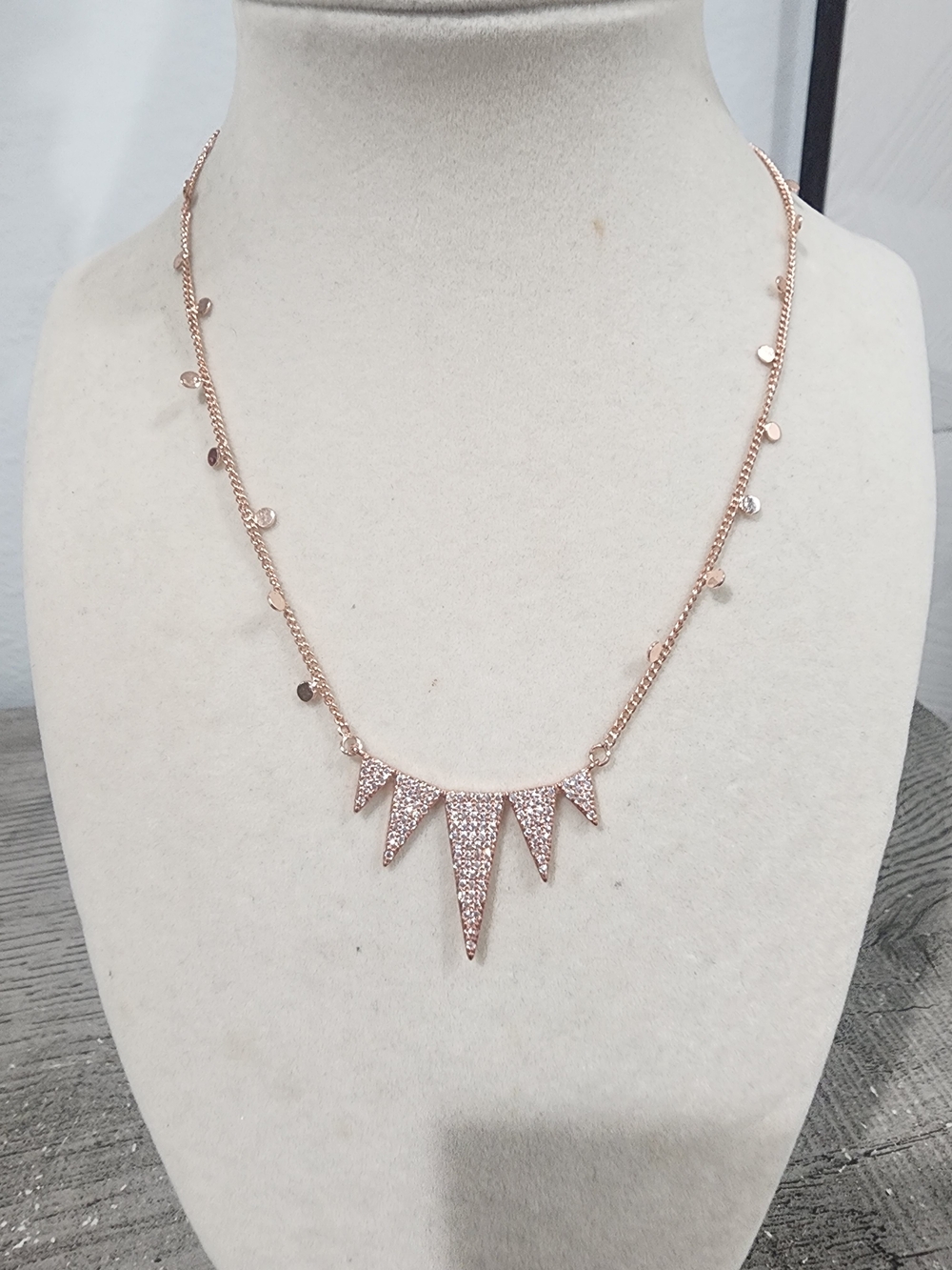 Rose Gold Spike Pendant Necklace - Alexa Rae